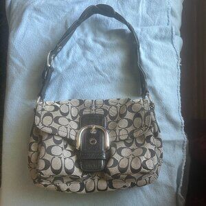 Coach Purse - Black/Grey with Adorable Braided Leather Strap